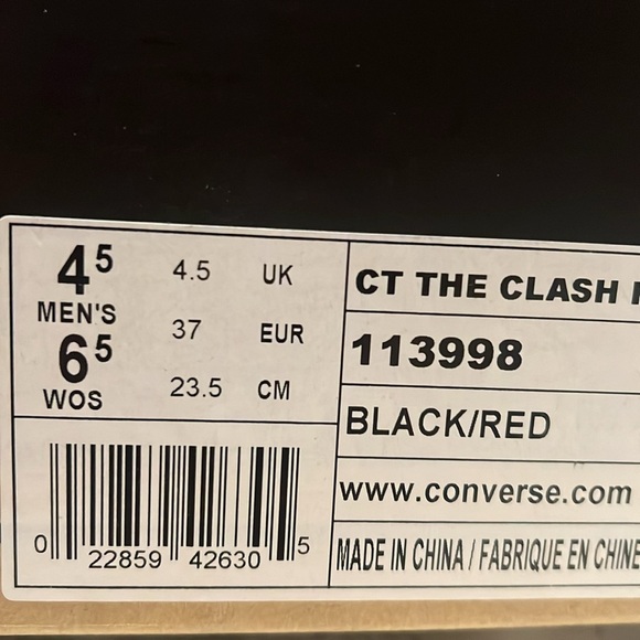 Converse Chuck Taylor All Star The Clash 3 Black/Red High Top Sneakers | NEW/NWT - Picture 8 of 8